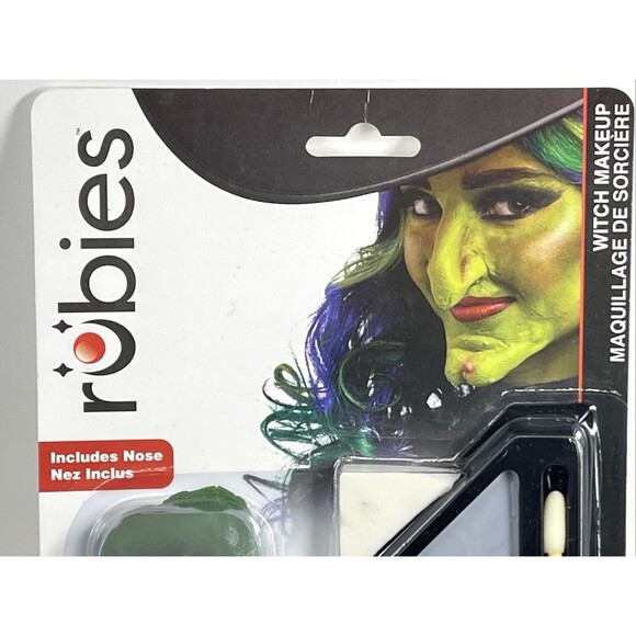 Witch Makeup Kit 5 Colors Sponge Applicator Prosthetic Nose Made in USA Rubies - Picture 4 of 10